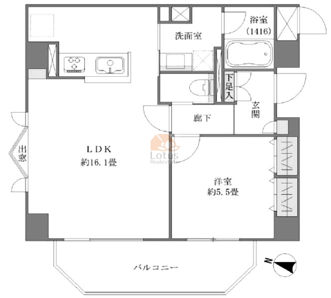 朝日マンション御殿山406間取図