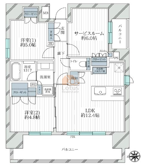 パレステージ町屋壱番館301間取図