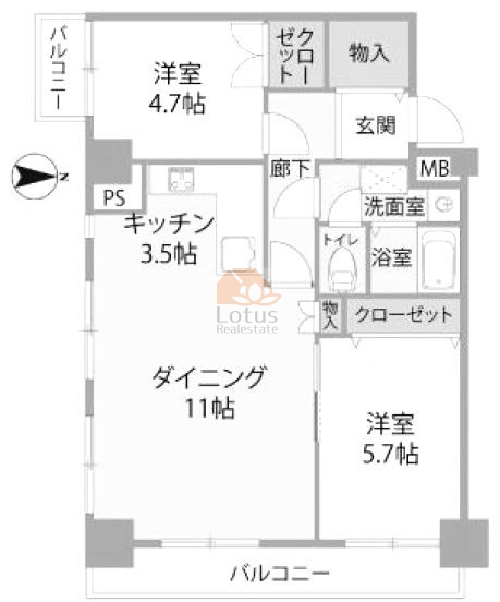 ヴェラハイツ隅田公園4階間取図