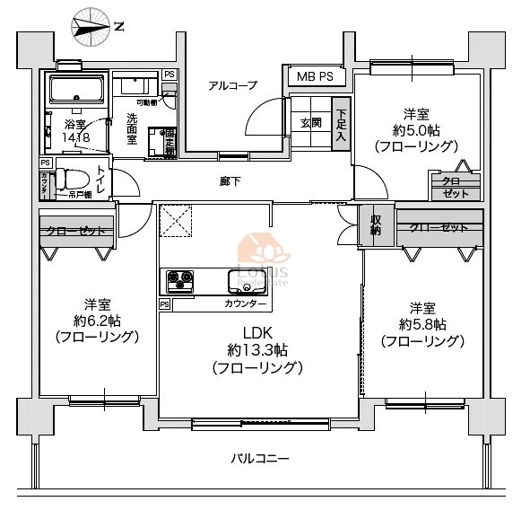 レクセルガーデン小岩214間取図