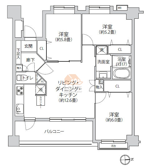 ベルクレール亀有504間取図