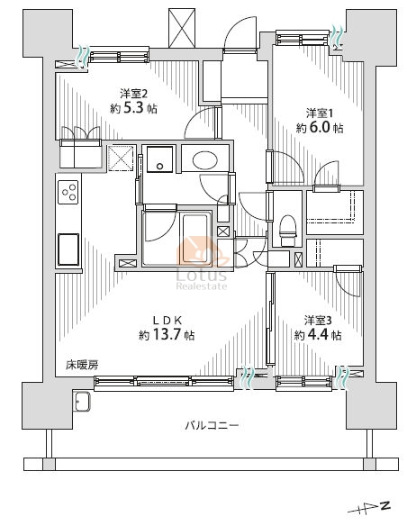 ザパークハウス一之江818間取図