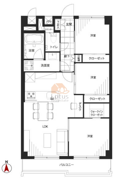 ジュネシオン小名木803間取図