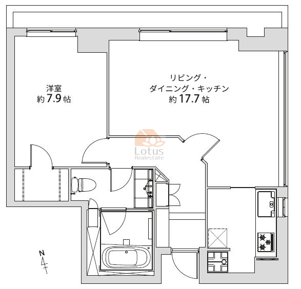 ルカルム広尾103間取図