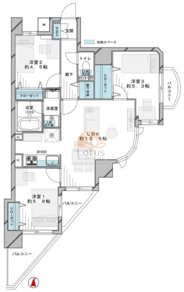 ダイアパレス向島百花園404間取図