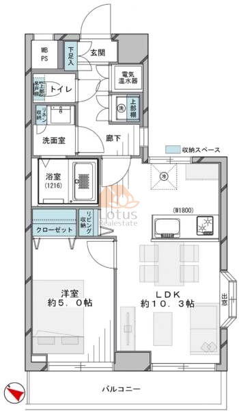 ライオンズマンション南大塚805間取図