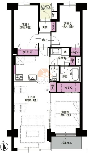 グリーンパーク東砂607間取図