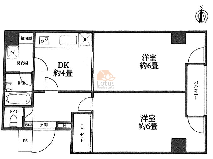 扶桑ハイツ上野松が谷6階間取図