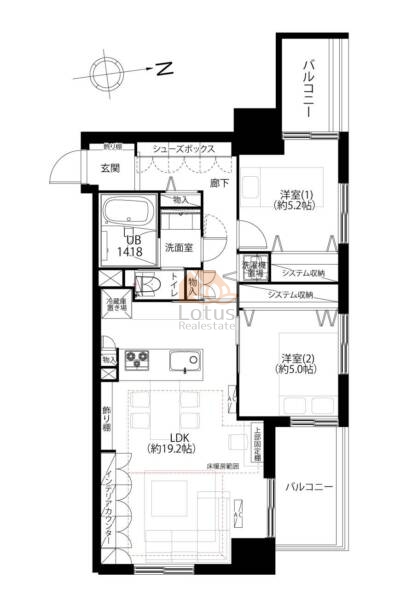 スカイグランデ汐留605間取図