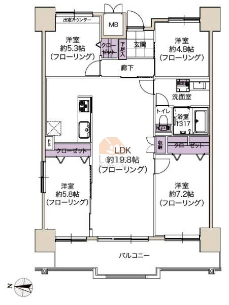 光が丘パークタウン大通り北1406間取図