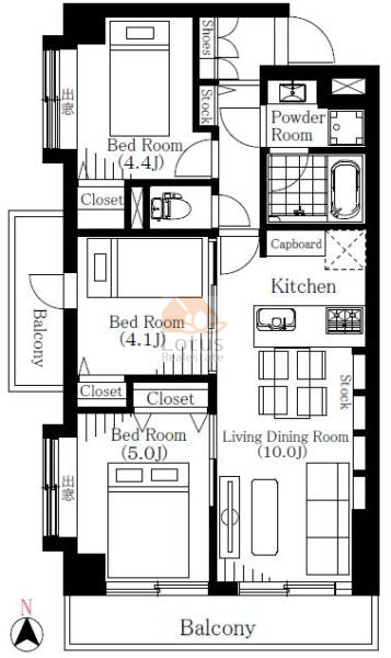 ライオンズマンション金町第５201間取図