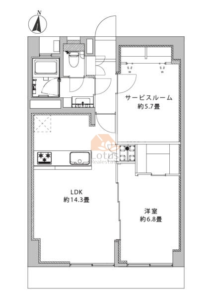 江戸川橋ビル710間取図