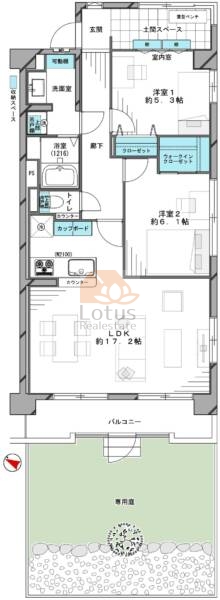 市ヶ谷若宮町ローヤルコーポ104間取図