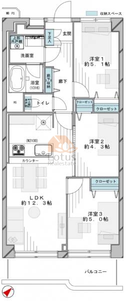 日商岩井亀戸マンション918間取図