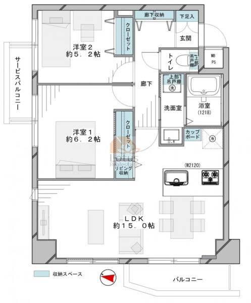 パークウェル落合302間取図