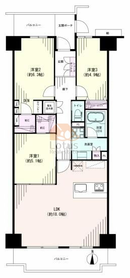 プラザ元加賀3階間取図