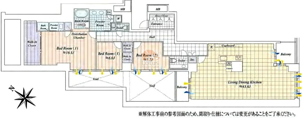 フォレセーヌ赤坂丹後町303間取図