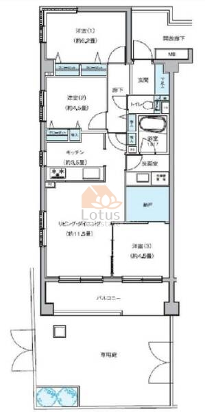 レックスハイツ綾瀬ステーションタワー101間取図