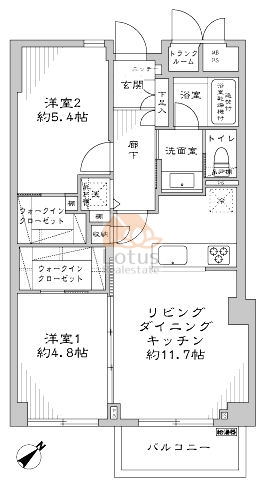 ハイツ日本橋中洲402間取図