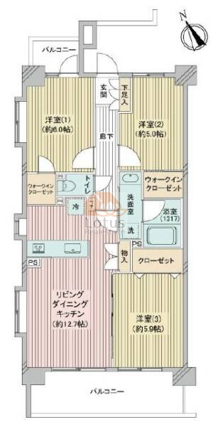 ルイシャトレ尾久1001間取図