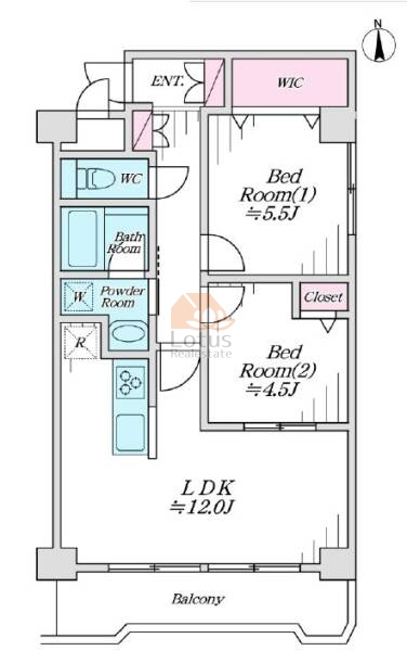 白鳥弐番館ダイヤモンドマンション204間取図