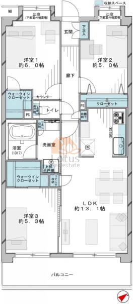 エヴァーグリーン瑞江３305間取図