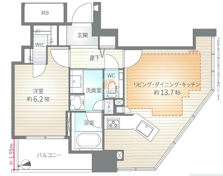 イニシアイオ文京仲坂802間取図