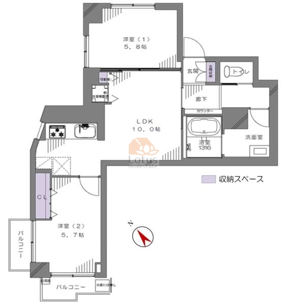 ワコー王子マンション308間取図