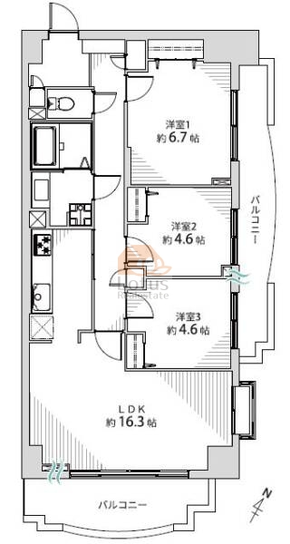 サンパティック立花リビエール501間取図