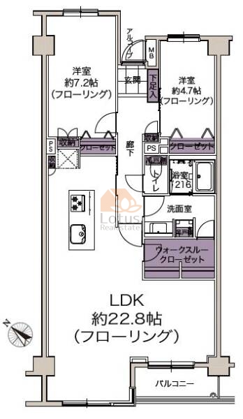 小滝台マンションW306間取図