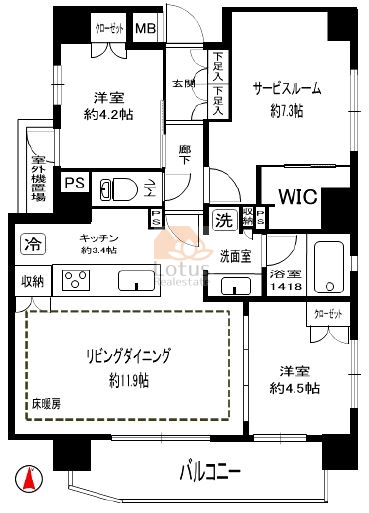 ウィルローズ田端4階間取図