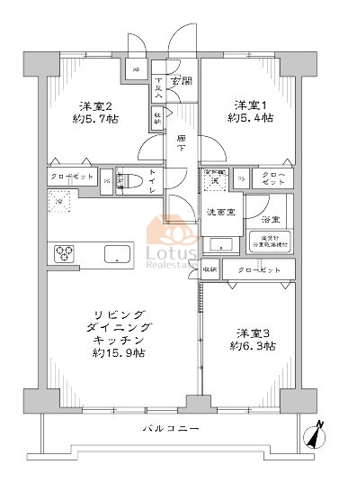 ライオンズマンション赤羽第2506間取図