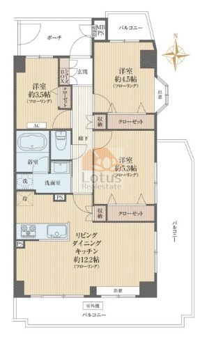 ニックガーデンステイツ白鳥3階間取図