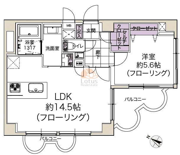 瀬里奈グリーンハイツ501間取図