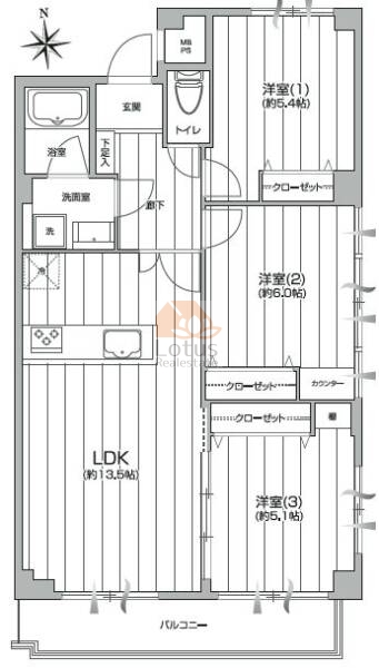 ブランシール戸越公園404間取図