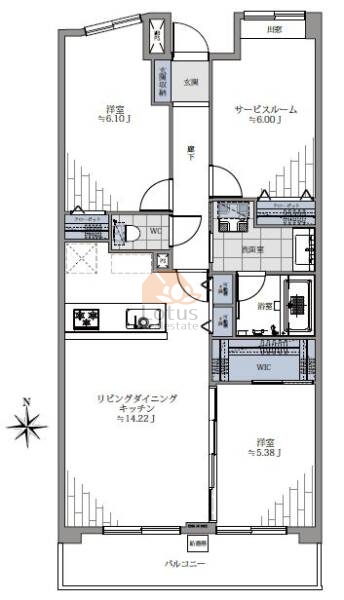 レーベンリヴァーレ新江古田402間取図