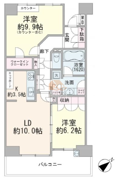 中落合パークホームズ603間取図