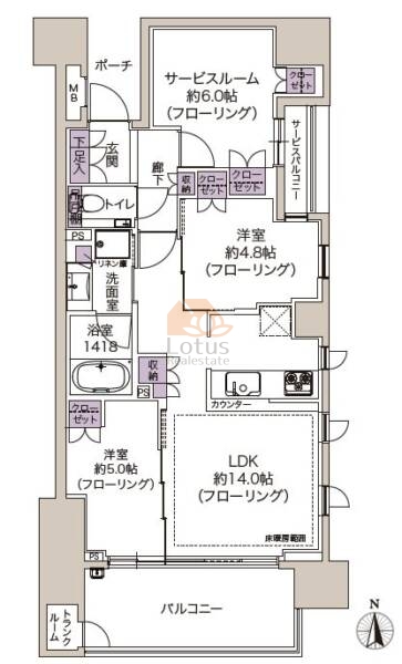 シティハウス蔵前キャピタルコート503間取図