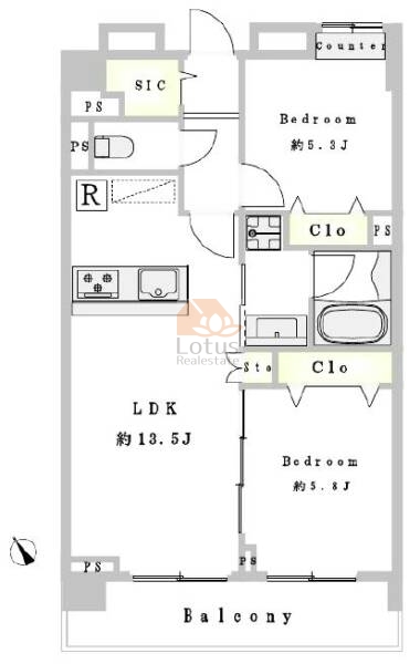 ルピナス用賀408間取図