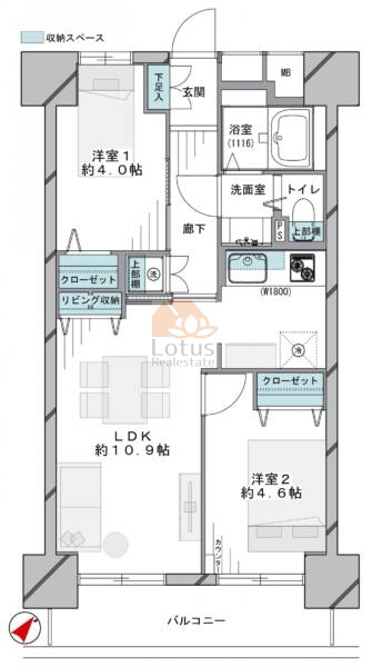 グリーンプラザ五反田第2214間取図