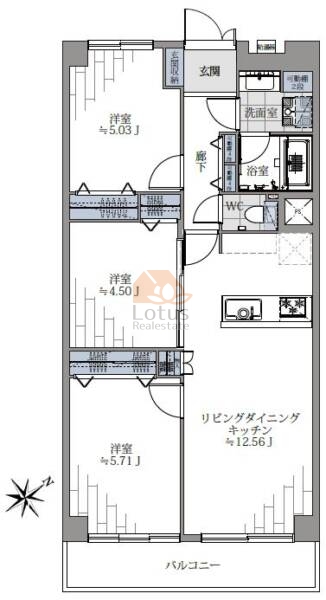 ネオコーポ芦花公園705間取図