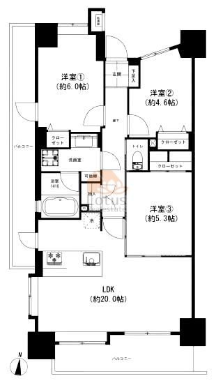 ライオンズプラザ亀有4階間取図