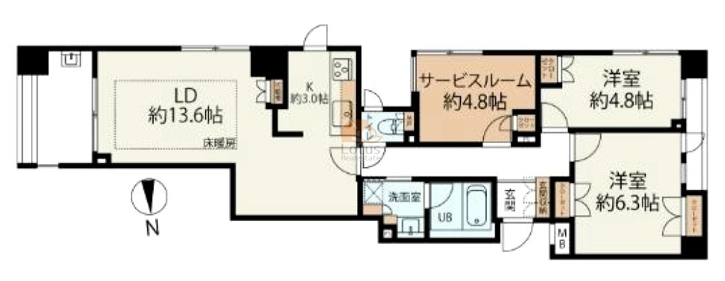 ザパームス木場公園エアリィタワー703間取図