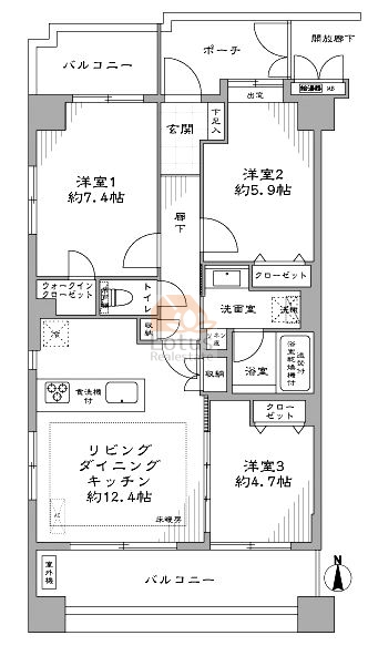 トゥールロワイヤル池袋要町901間取図