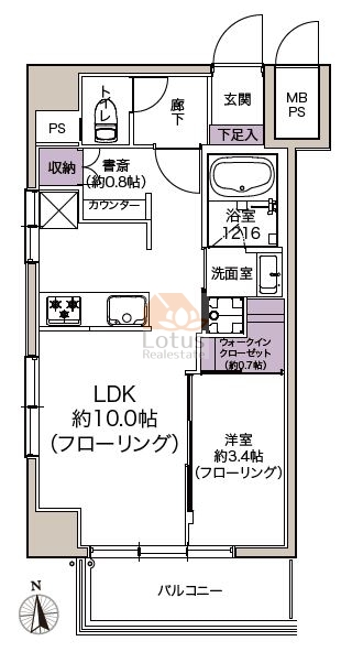 リレント三軒茶屋404間取図