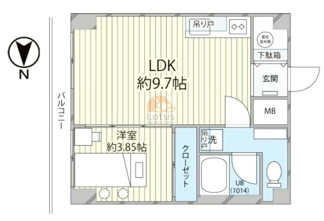 上野アビタシオン402間取図