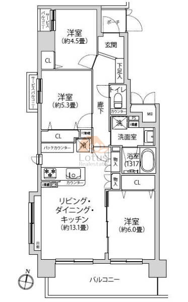 グランリシェス青井704間取図