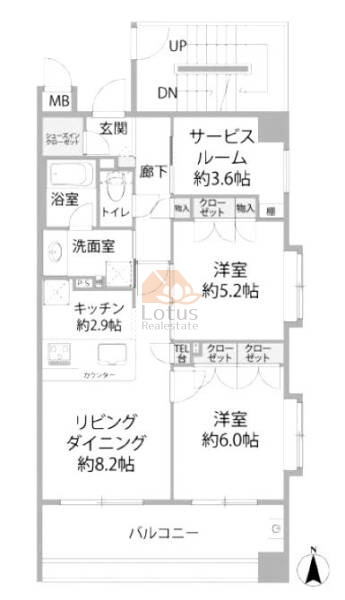 ランドステージ錦糸町２201間取図