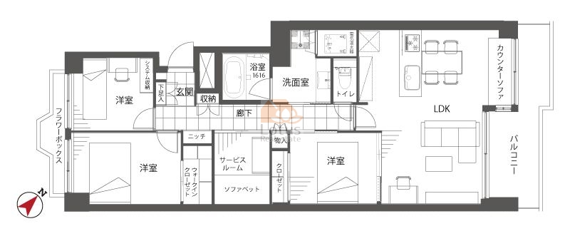 杉並和田ハイム406間取図