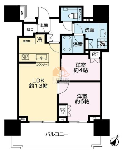 ザパークハウス日本橋蛎殻町レジデンス2階間取図